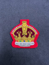 British Army WO2 Warrant Officer Class 2 King’s Crown Gold Bullion Wire Embroidered Badge on Red Felt