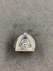 Illuminati All Seeing Eye Pyramid Ring Masonic Men’s Stainless Steel Signet Ring