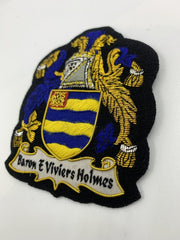 Baron E Viviers Holmes Family Crest Blazer Badge Hand Embroidered Bullion Crest