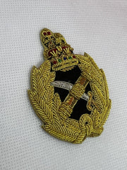 General Officer Cap Badge Hand Embroidered Bullion Wire General Hat Badge