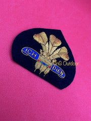 Royal Regiment Of Wales Cap Badge RROW Embroidered Gold Bullion Wire Cap Badge