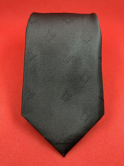 Masonic Square & Compass Black Tie Handmade Freemason Lodge Gift Formal Neck Tie