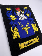 McKenzie Coat Of Arms Blazer Badge Hand Embroidered Bullion Wire Family Crest