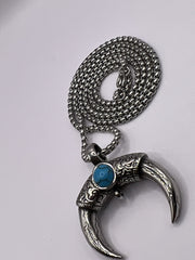 Viking Neck Pendant Double Horn Two Side Necklace Biker And Gothic Pendant