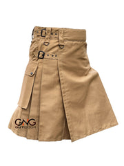 Men's Scottish Khaki Utility kilt Highland Modern Fashion kilt