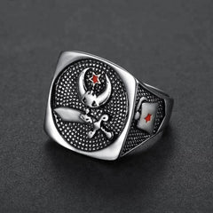 Masonic Shriner Men’s Ring Stainless Steel Shriner Symbol Freemason Square Signet Ring