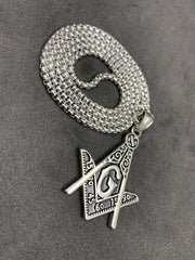 Freemason Masonic Square & Compass G Pendant Necklace Stainless Steel Chain Charm Unisex Jewelry