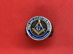 Free & Accepted Masons Masonic Ring Stainless Steel Silver Gold Tone Square Compass G Men’s Ring