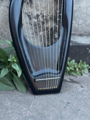 Black 10-String Pentatonic Lyre Harp, Premium Wooden Harp with Tuning Key & Extra Strings