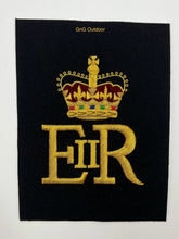 Her Majesty The Queen’s Cypher EIIR Gold On Black Hand Embroidered Cypher Frame
