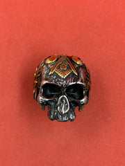 Masonic Skull Ring Stainless Steel Freemason Square Compass Biker Men’s Ring