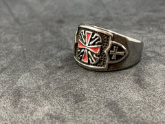 Templar Cross Silver Ring Stainless Steel Knight Templar Masonic Ring Men’s Cross Jewelry