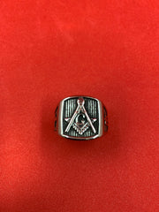 Masonic Square & Compass G Ring Stainless Steel Freemason Symbol Men’s Ring