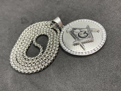 Masonic Square & Compass Silver G Symbol Pendant Freemason Unisex Necklace Charm Masonic Jewelry