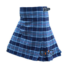 Scottish US Navy Tartan 8 Yard Kilt for Men with Matching Flashes and Fly Plaid