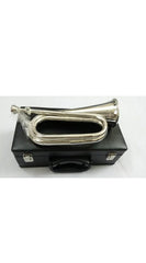Professional British Army Style Silver Plated Bugle Tuneable Mouthpiece with Carrying Case