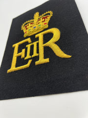 Her Majesty The Queen’s Cypher EIIR Gold On Black Hand Embroidered Cypher Frame