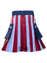Men's American Flag Kilt Patriotic Hybrid Kilt Waist Sizes 28" to 62"