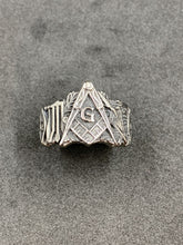 Masonic Square & Compass G Symbol Ring Freemason Stainless Steel Men’s Signet Ring