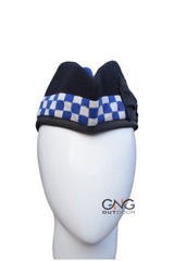 Men's Scottish Black Wool Glengarry Bonnet – Blue & White Dice Piper Military Kilt Hat