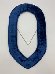 Masonic Past Master Regalia Silver Metal Chain Collar Blue Velvet Backing Freemason Lodge Collar