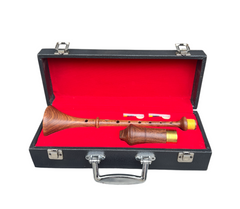Rosewood Small A Rauschpfeife Wooden Medieval Shawm Instrument with Reeds and Carrying Case