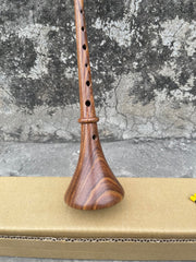 Handmade Rosewood Rauschpfeife Small Wooden Shawm Instrument with 2 Reeds
