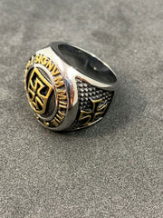 Templar Cross Masonic Ring Silver Tone Knight Templar Freemason Men’s Ring