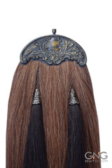 Brown Horse Hair Thistle Sporran Two Black Tassels Bagpiper Kilt Sporran