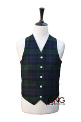Men's Black Watch Tartan Waistcoat – 5 Button Scottish Wedding Kilt Vest