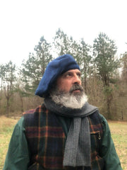 Men's Blue Scottish Wool Tam Bonnet – Traditional Highlander Kilt Hat & Scottish Beret