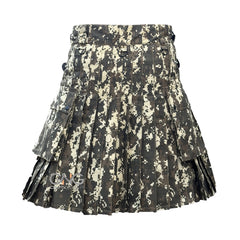 Men's Camo Leatherstrap kilt Cargo Pocket Utility kilt Size 28 to 60" inch