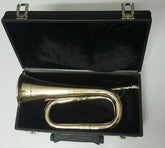 British Army Style BB Bugle Tuneable Brass Bugle with Silver Mouthpiece & Carry Case
