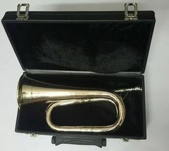 British Army Style BB Bugle Tuneable Brass Bugle with Silver Mouthpiece & Carry Case