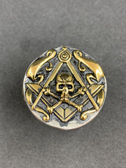 Masonic Skull Head Ring Stainless Steel Freemason Biker Ring Men’s Gothic Skull Jewelry