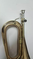 British Army Style BB Bugle Tuneable Brass Bugle with Silver Mouthpiece & Carry Case