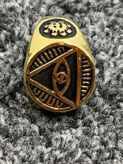 Masonic All Seeing Eye Ring Freemason Pyramid Eye Stainless Steel Men’s Signet Ring
