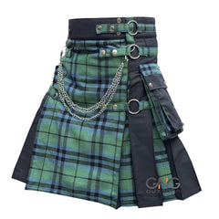 Men Scottish Gothic Kilt Keith Tartan Front Apron Utility Kilt Size 28-62