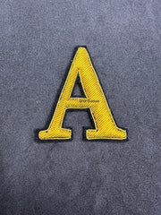 Gold Embroidered Bullion Wire Alphabet Letters Handmade Gold Alphabet A to Z