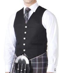 Men's Black Scottish Argyle Kilt Jacket & Waistcoat – Traditional Highland Wedding Suit