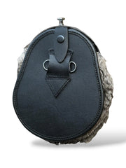 Men’s Scottish Grey Fur Sporran | Thistle Plate 3 Tassel Kilt Sporran with Chrome Finish & Chain Belt