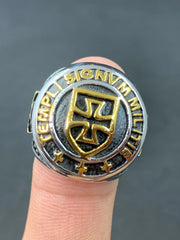 Templar Cross Masonic Ring Silver Tone Knight Templar Freemason Men’s Ring