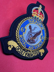 King’s Crown Royal Air Force No 6 Squadron Badge RAF Machine Embroidered Patch