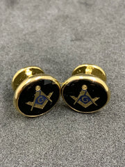 Masonic Freemason Gold G Cufflinks Square Compass Gold Plated G Cufflinks