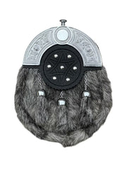 Men's Scottish Chrome Plate Sporran | 3 Tassels | Celtic Design | Kilt Sporran With Chain Belt