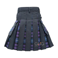 Men Scottish Gothic Kilt Pride of Scotland Tartan Pleats Utility Kilt Size 28-62