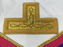 Masonic Mark Provincial Full Dress Lambskin Leather Apron & Collar Blue Red Gold Fringe Masonic Regalia