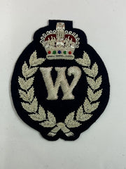 Silver Bullion Wire Alphabet Crest Blazer Badge Hand Embroidered Jacket Patch | Custom Letter Applique