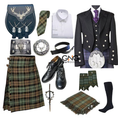 Men's 13-Piece Prince Charlie Kilt Outfit | Complete Stag Formal Set with Brogues