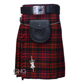 Men’s Scottish MacDonald Tartan Kilt 5 Yard Highland Kilt with Leather Sporran Chain & Belt Wedding Outfit